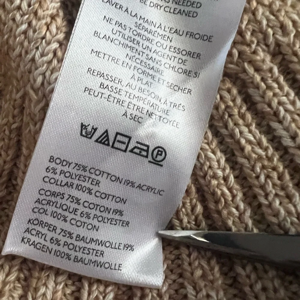 Anthropologie Tan Lace Collared Sweater Tank Top size XXS - Picture 10 of 11